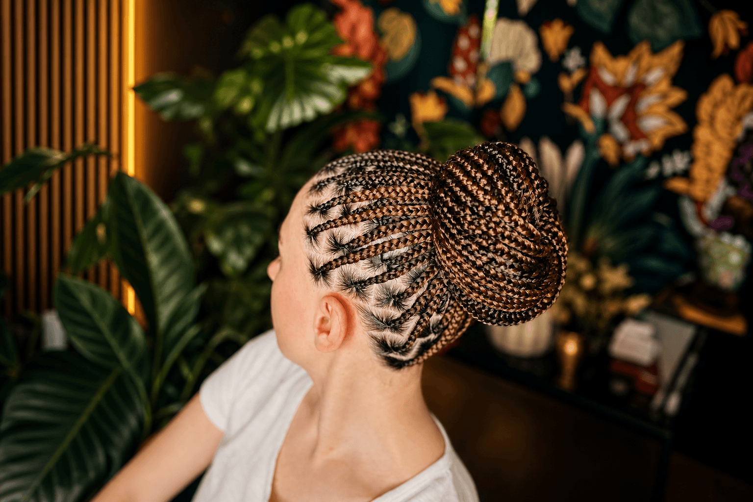 Beautifully braided hairstyle